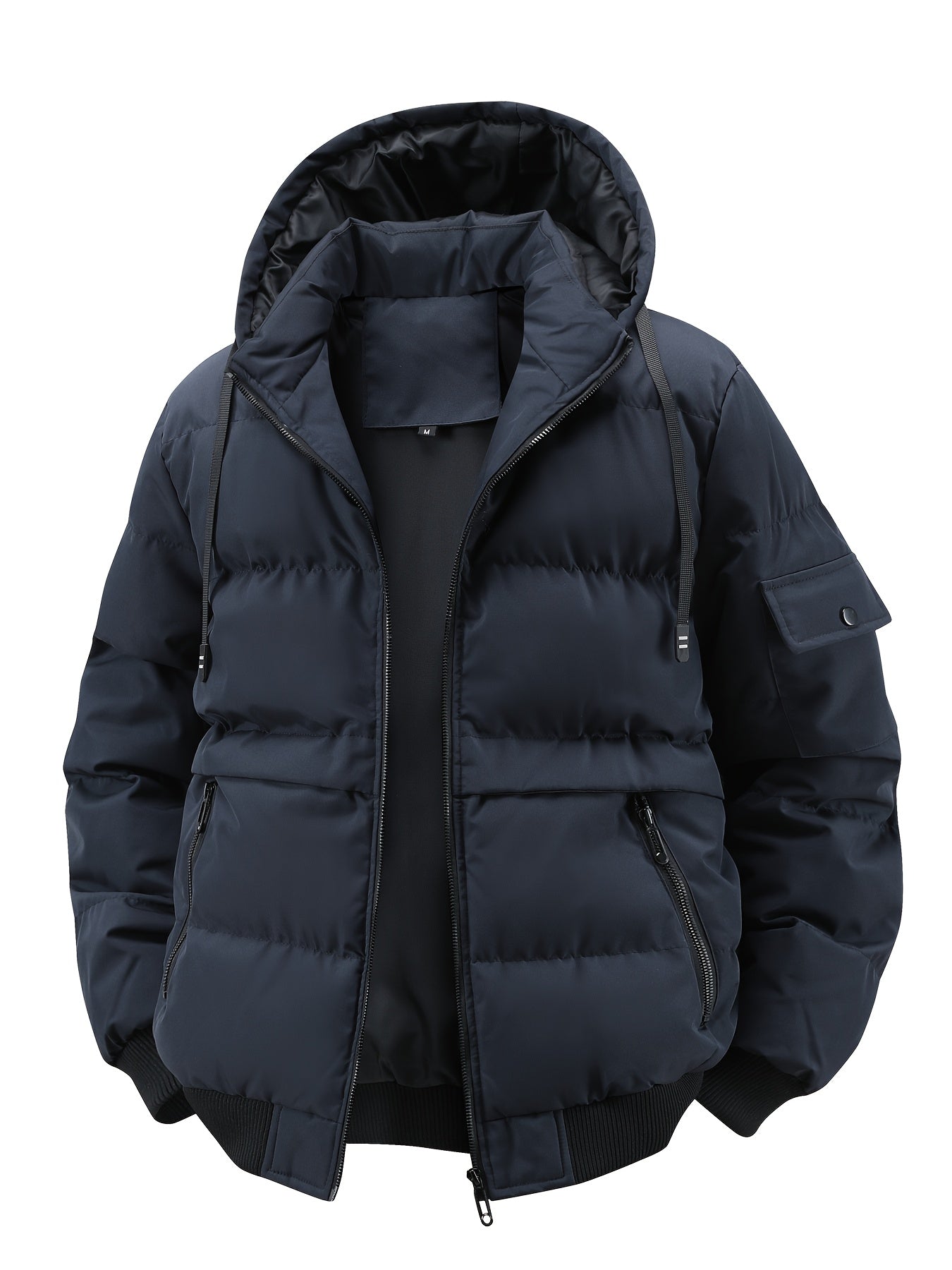 Men’s Heavy-Duty Winter Hooded Jacket – Durable Full-Zip Outerwear for Cold Weather