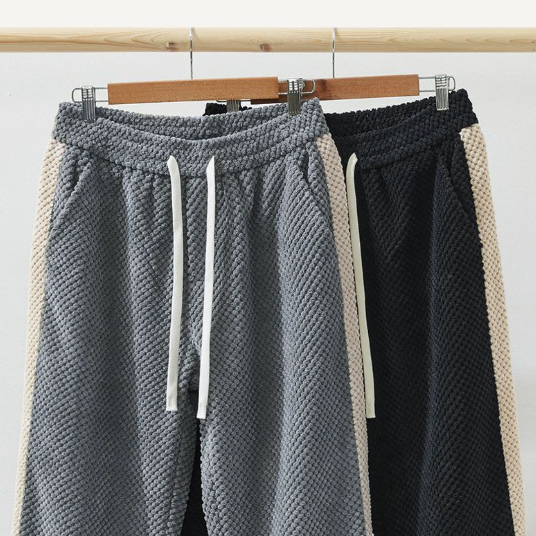 Men’s Wide-Leg Stripe Pants – Loose Fit Trousers