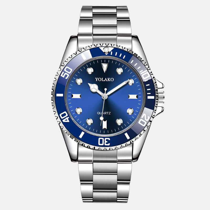 Yoloka Men Elegant All Day Stainless Steel Quartz Watch