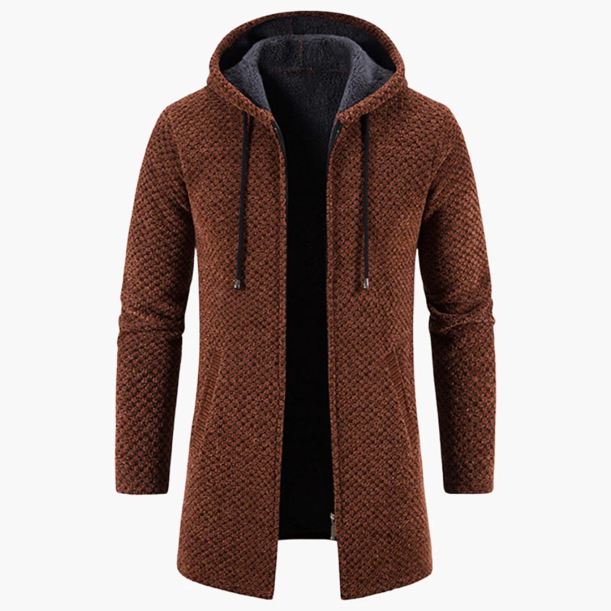 The Copenhagen Hooded Knit Cardigan – Men’s Longline Casual Coat