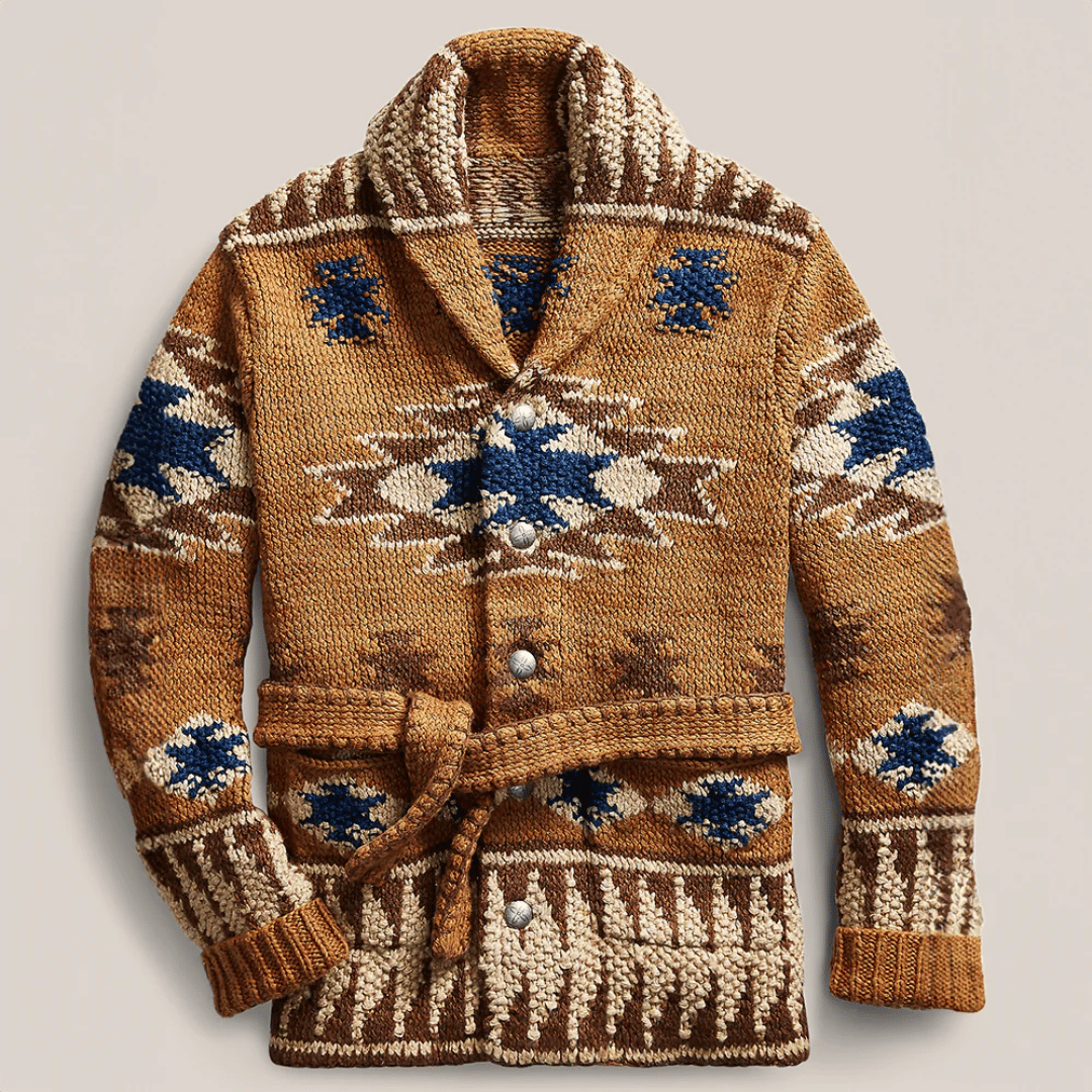 Outlaw Jacquard Cardigan – Men’s Patterned Knit Sweater