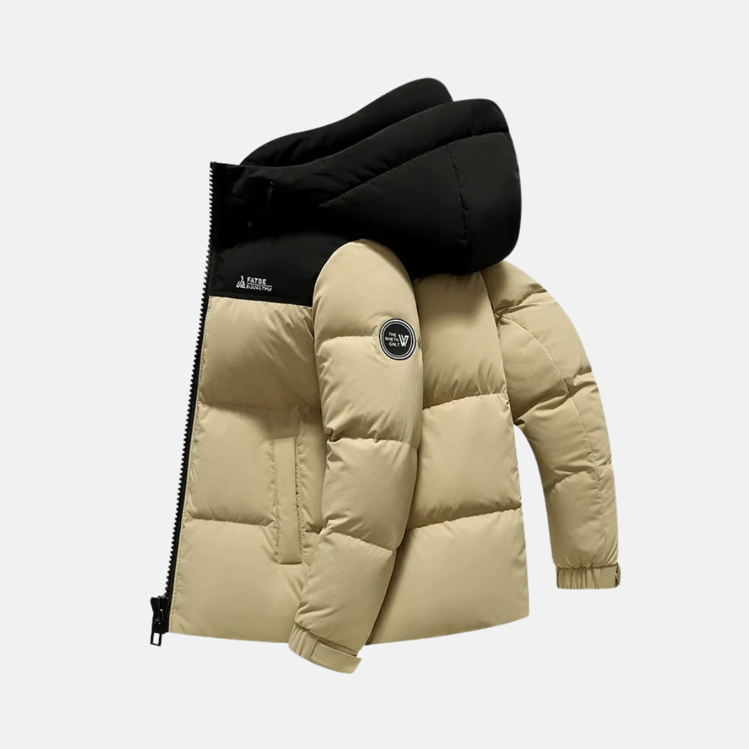 Hooded Puffer Zip Jacket | Men's Quilted Winter Outdoor Jacket