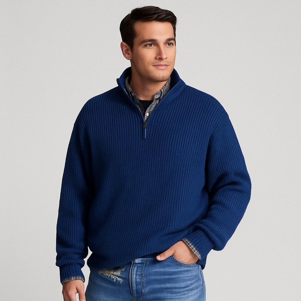 Elegant Men’s Wool Sweater – Classic Autumn Knitwear