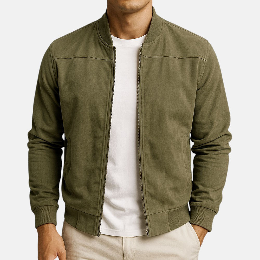 Michal Men’s Classic Suede Zip Urban Jacket