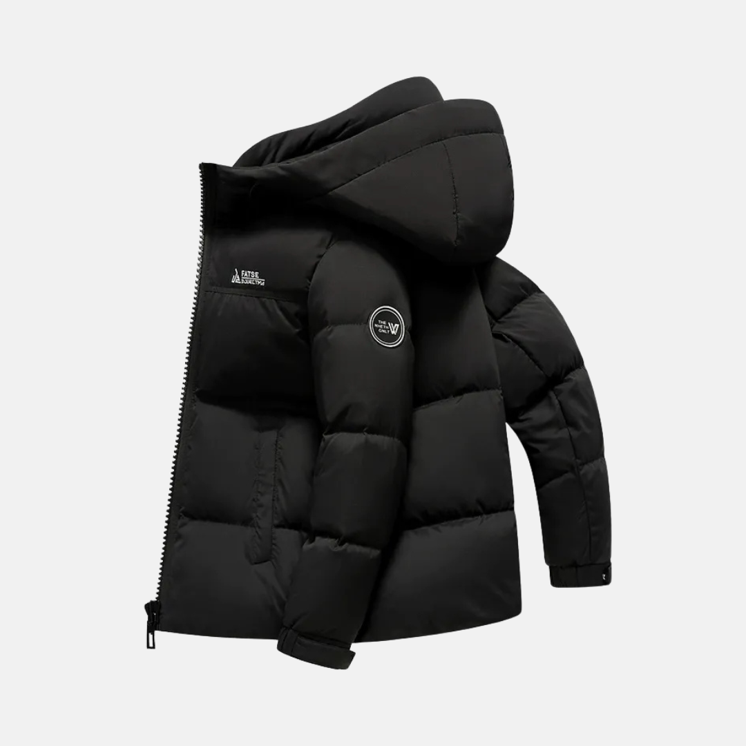 Hooded Puffer Zip Jacket | Men's Quilted Winter Outdoor Jacket