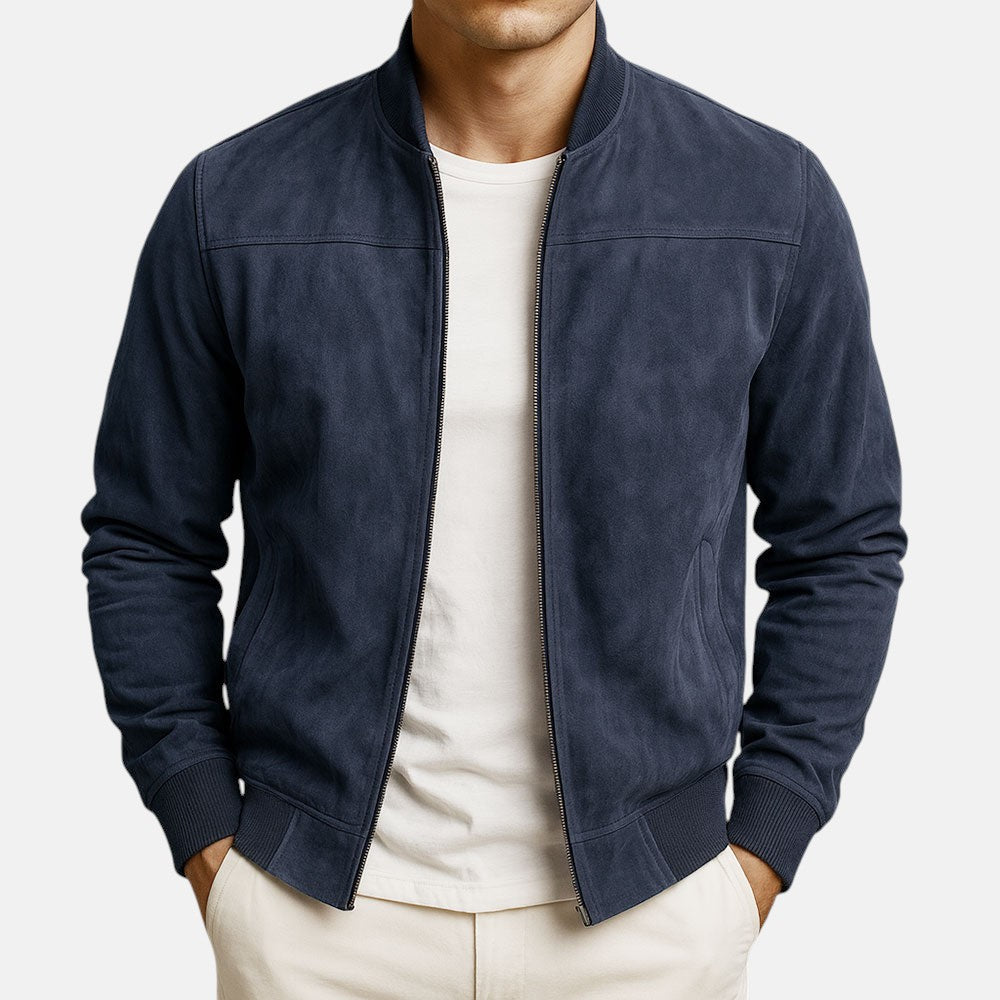 Michal Men’s Classic Suede Zip Urban Jacket