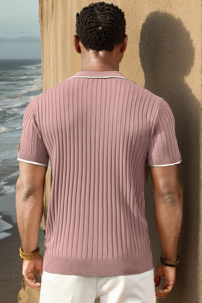 Aule Rib Knit Polo Shirt