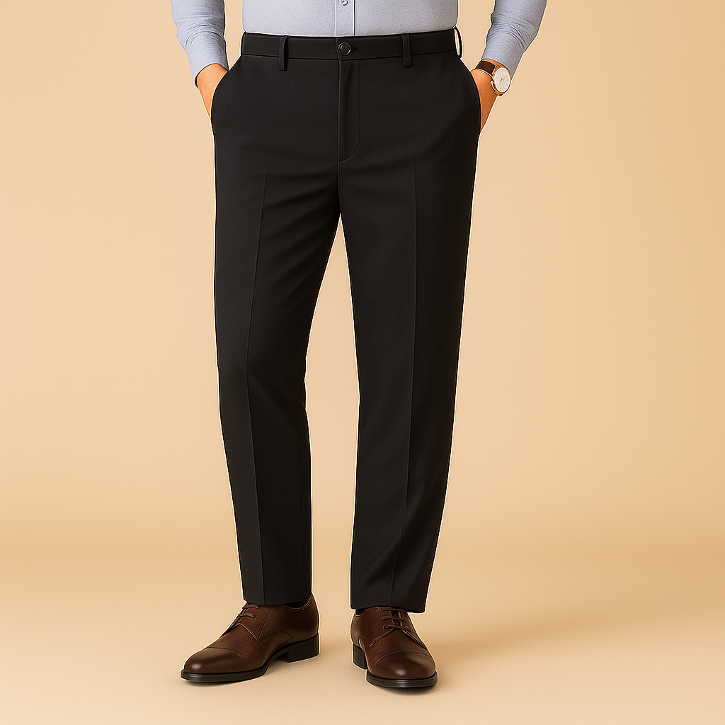 Stretchy Fit Pleated Suit Men Chino Pants