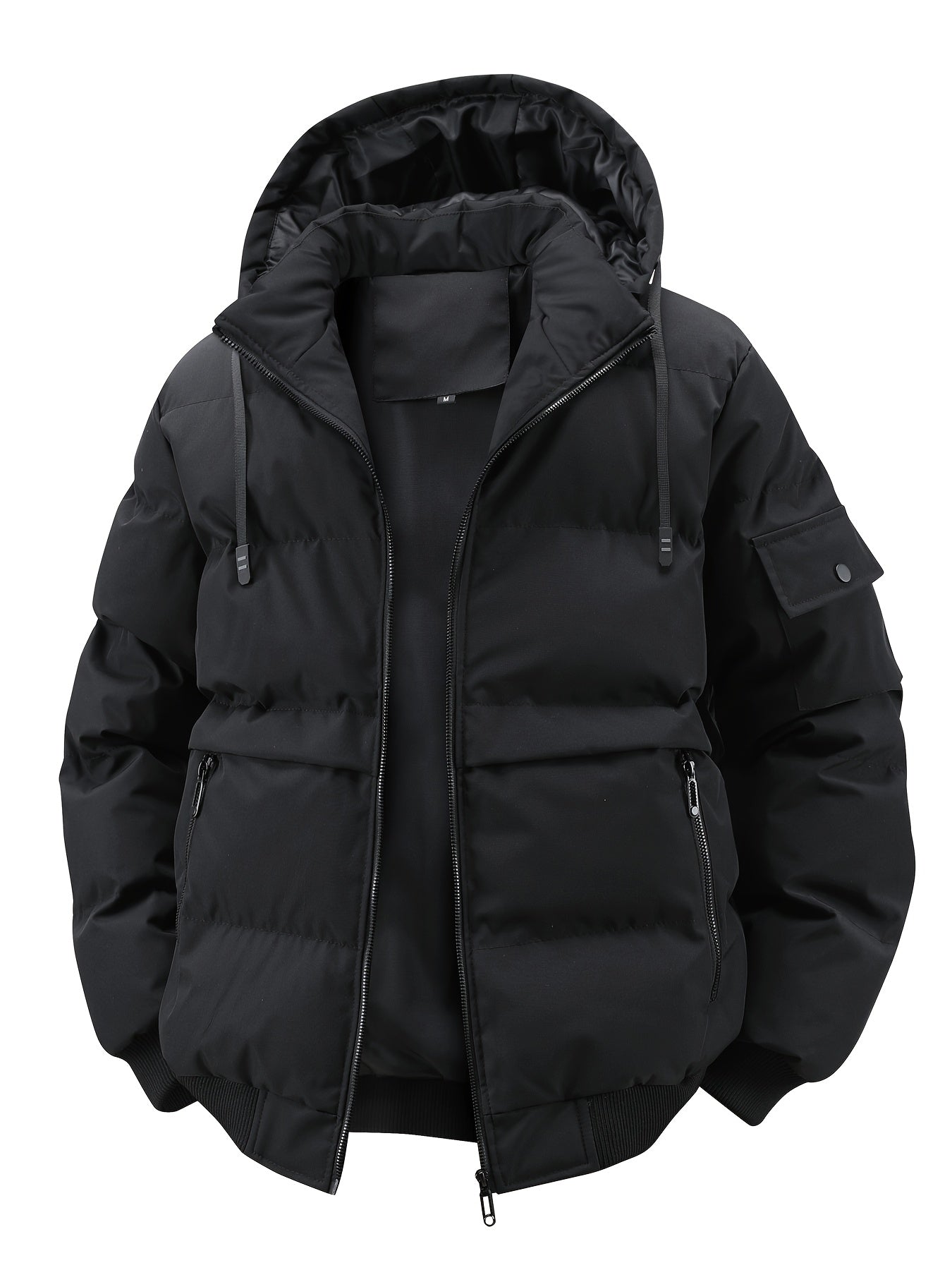 Men’s Heavy-Duty Winter Hooded Jacket – Durable Full-Zip Outerwear for Cold Weather
