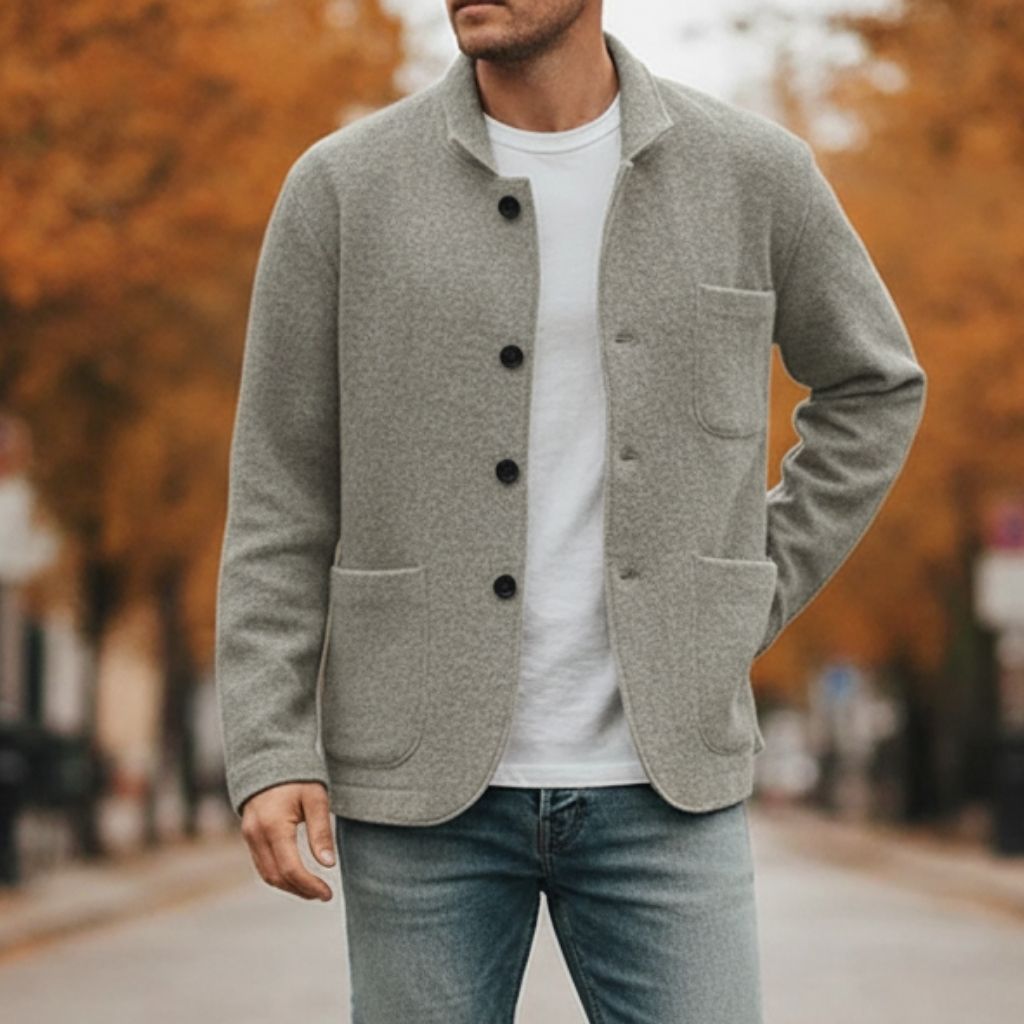Wool Button Knit Cardigan Men