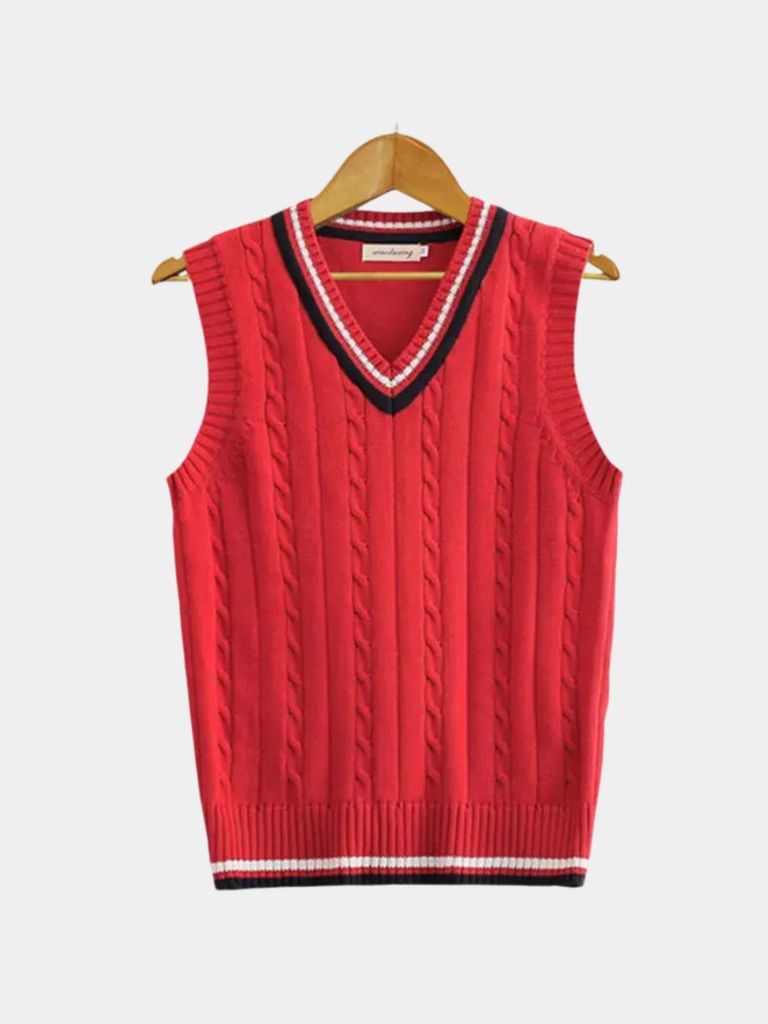 Old Money Essential Knit Vest – Classic Sleeveless Sweater Vest with Retro Style