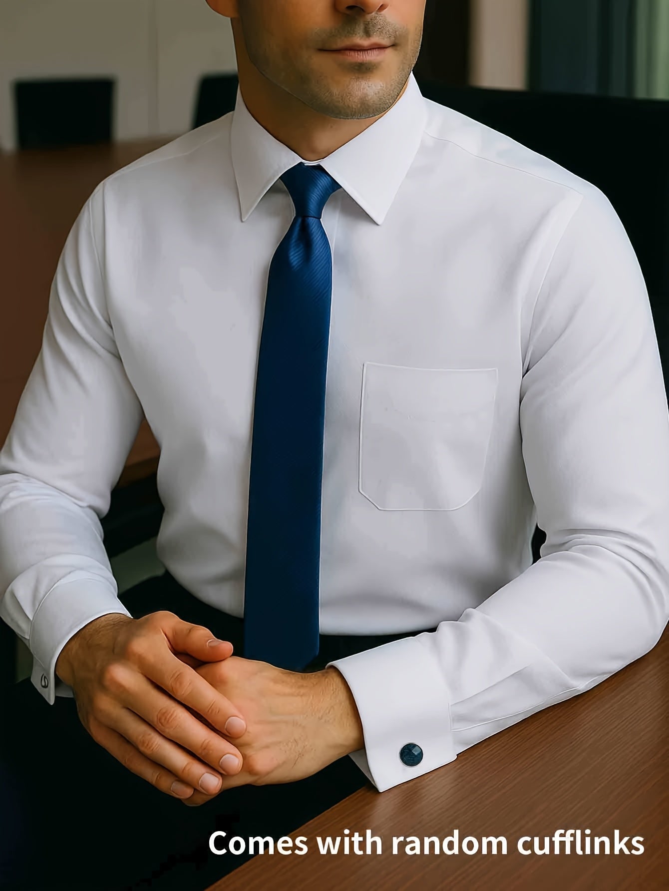 Men’s French Cuff Dress Striped Shirt Blouse | Double Cuff Formal Business Shirt