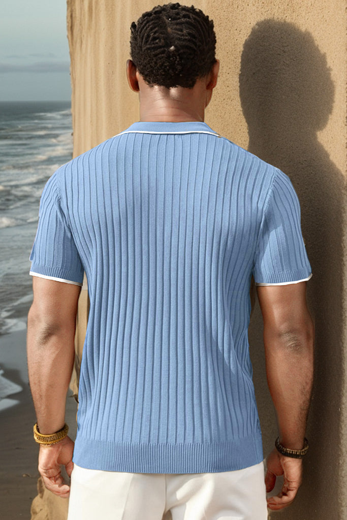 Aule Rib Knit Polo Shirt