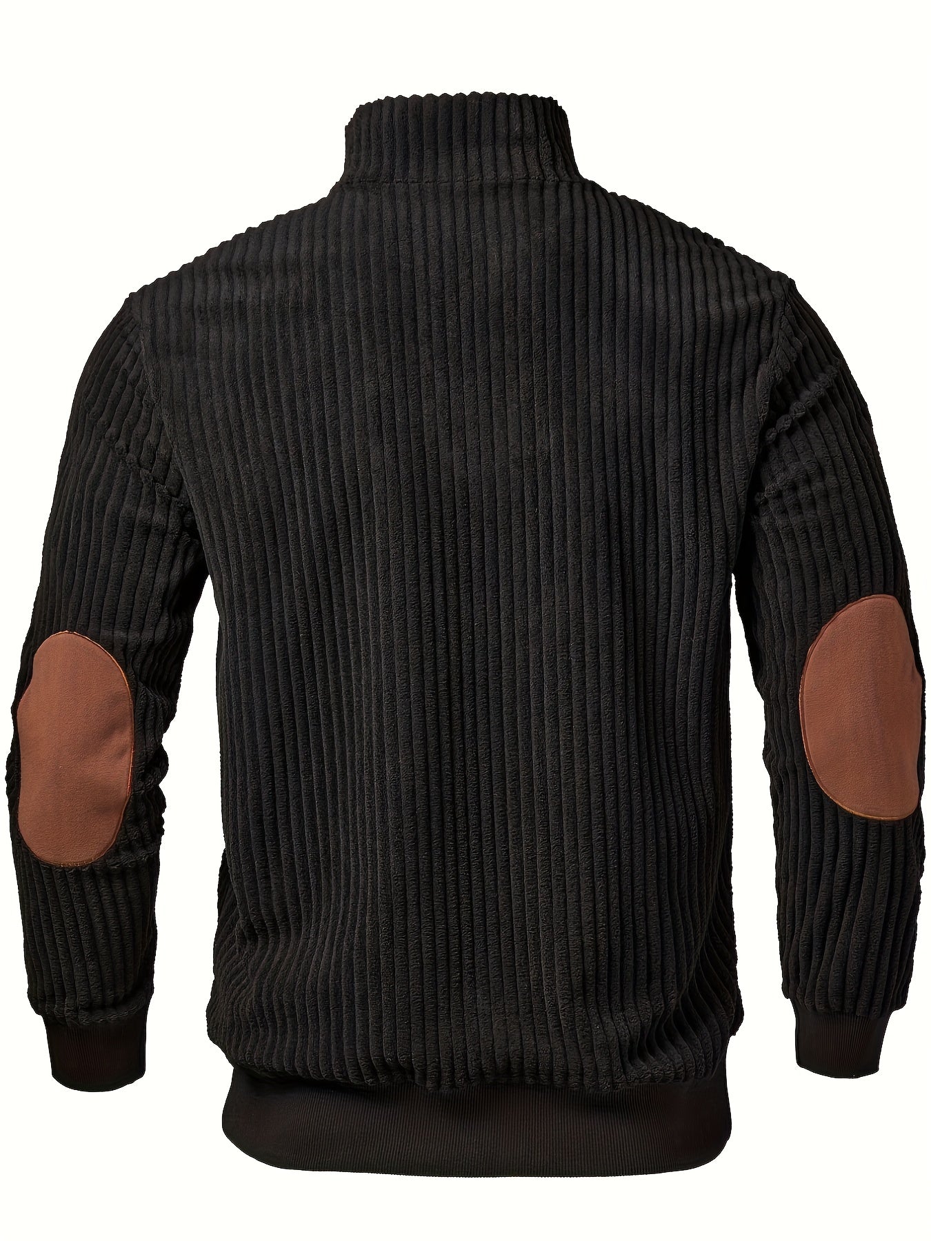 Half-Zip Retro Pullover Sweater for Men – Ribbed Patchwork Streetwear