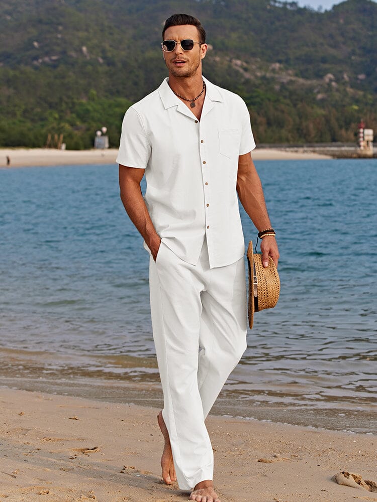 Casual Linen Style Beach Sets Summer