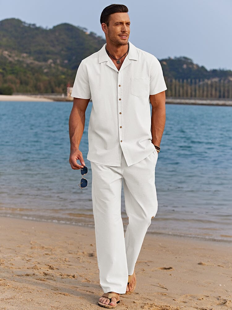 Casual Linen Style Beach Sets Summer