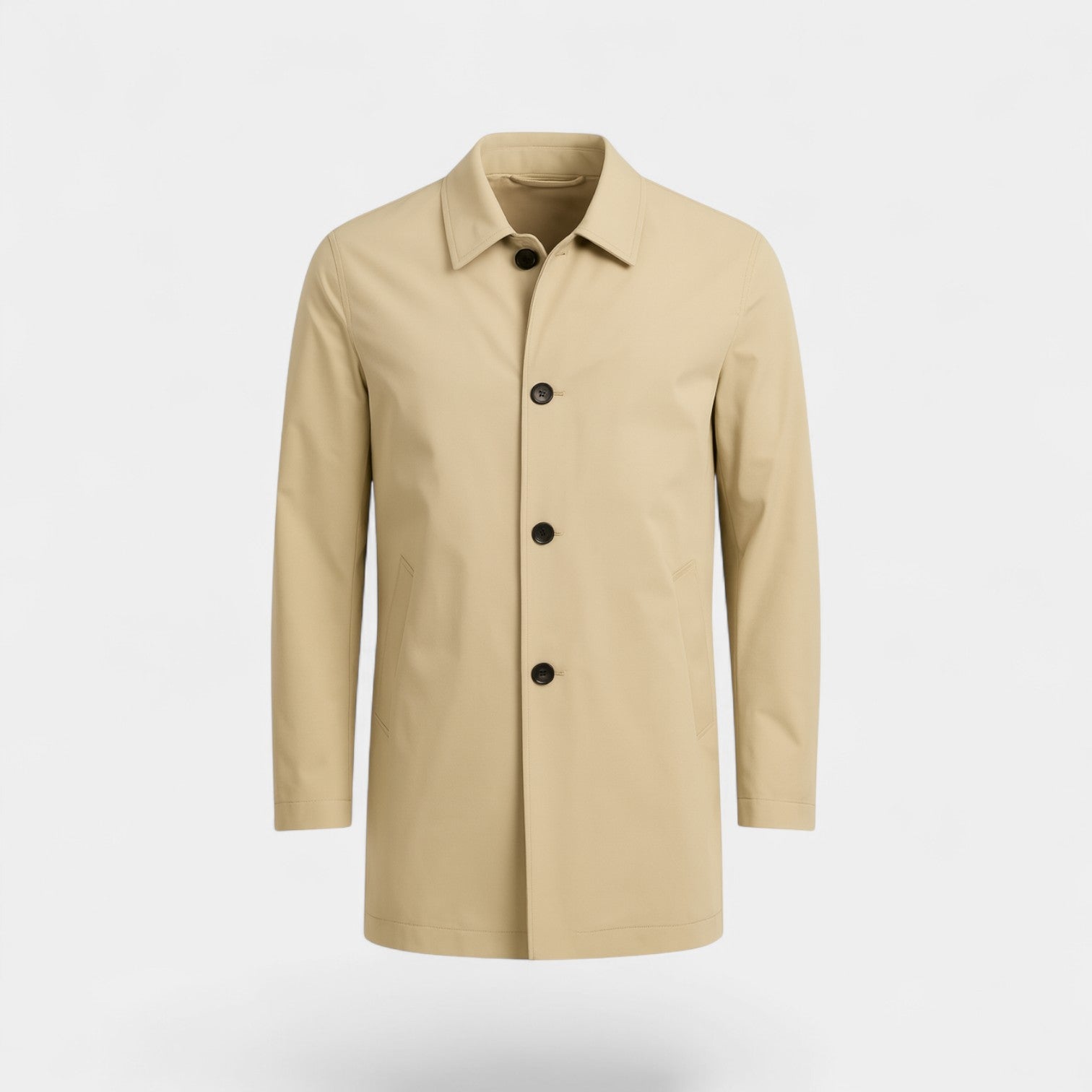 Riche | Men’s Mid-Length Trench Coat – Lightweight Formal Overcoat