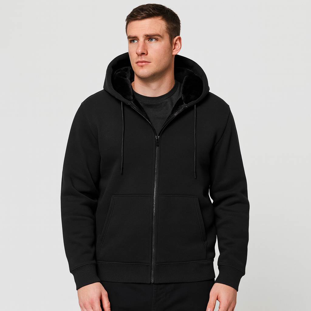 Dasfirin | Sherpa Fleece Zip Hoodie for Men