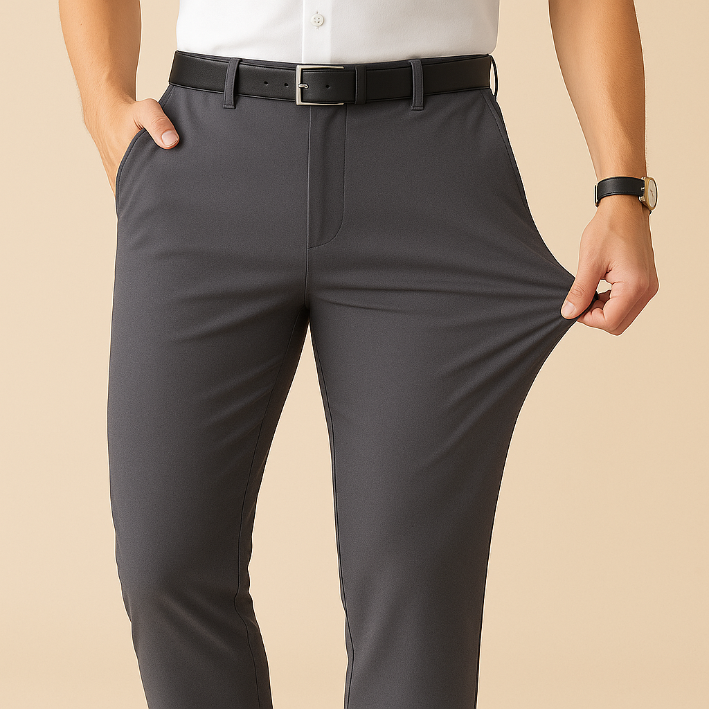 Stretchy Fit Pleated Suit Men Chino Pants