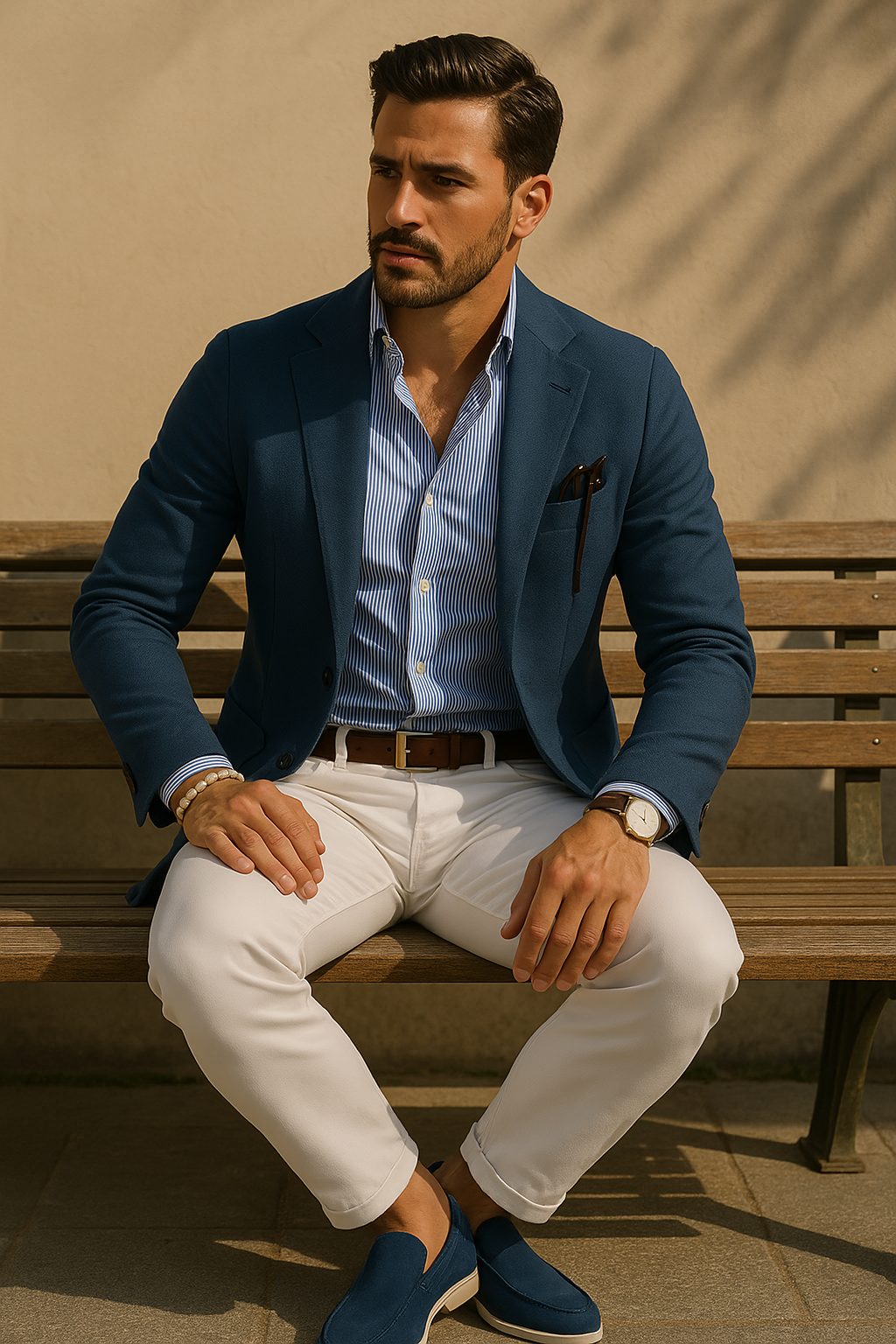 Men's Stylish Blazer with Casual Button Pockets & Notched Lapel – Elegant & Versatile