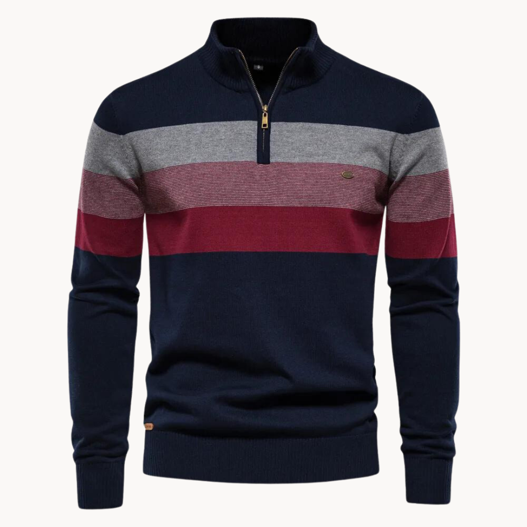 Men’s Quarter-Zip Sweater – Classic Knitted Sweater with Zipper Collar