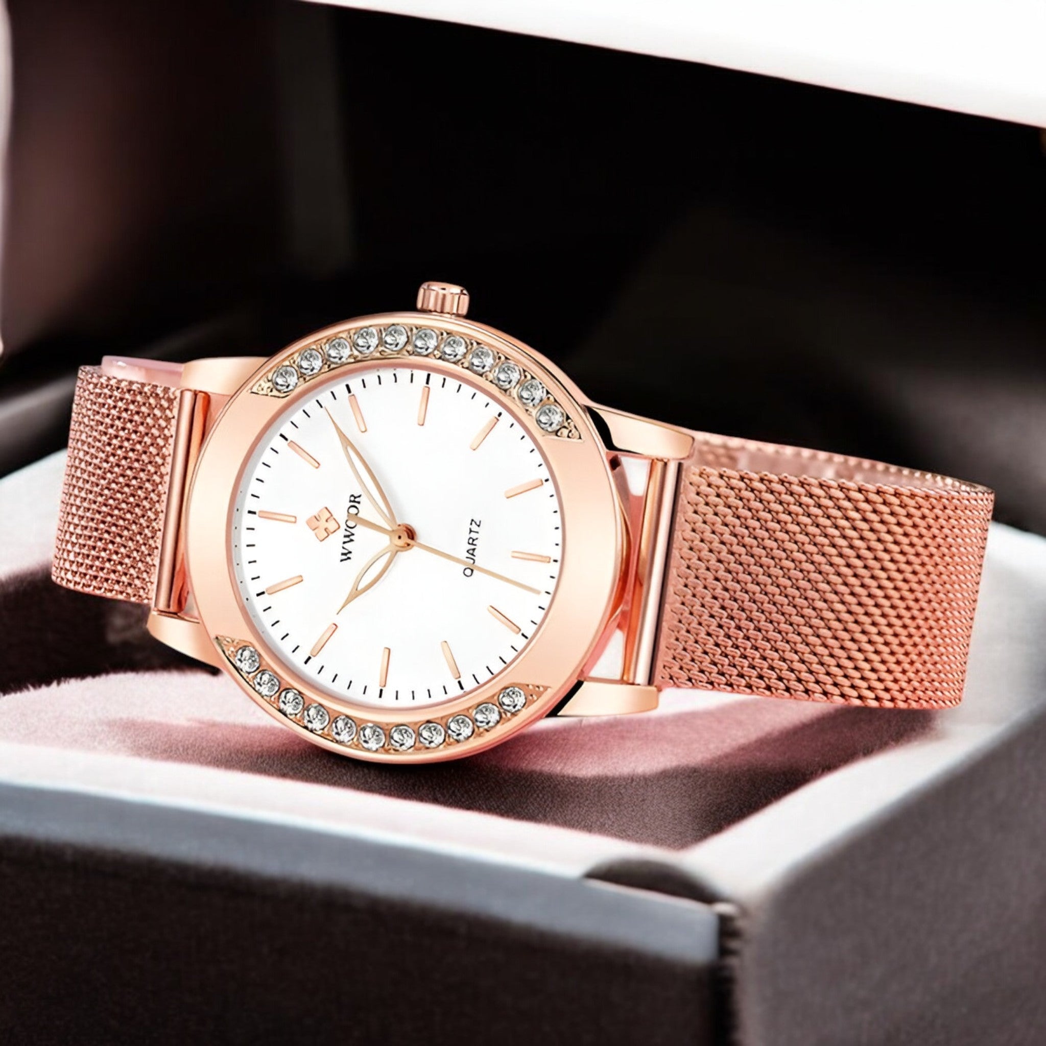 Rose Gold Watch – Elegant Woman Stainless Steel Wristwatch