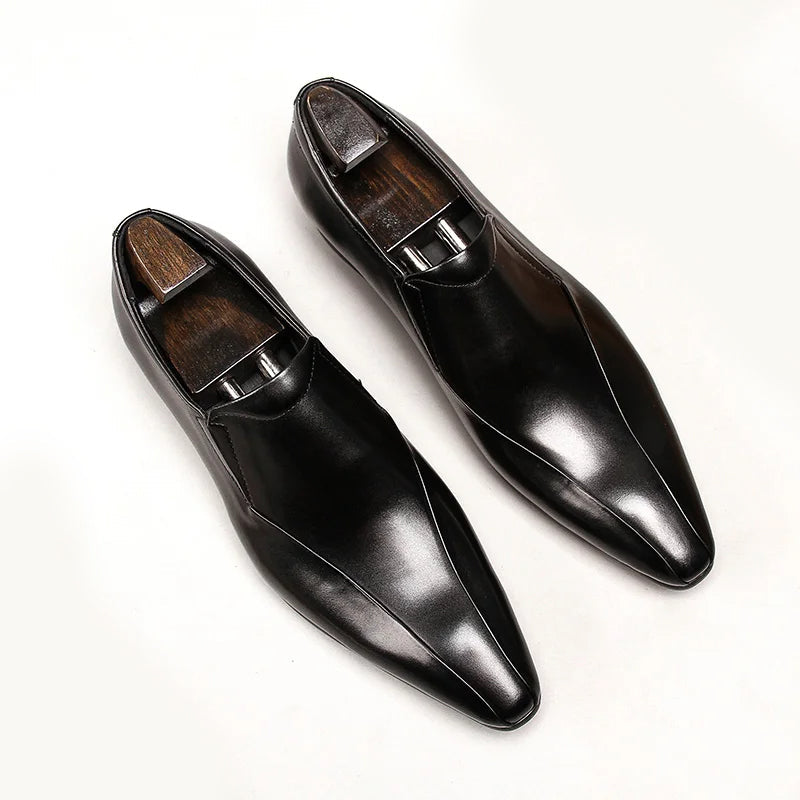 Pacino Italian Men Leather Dress Shoes Support Sole