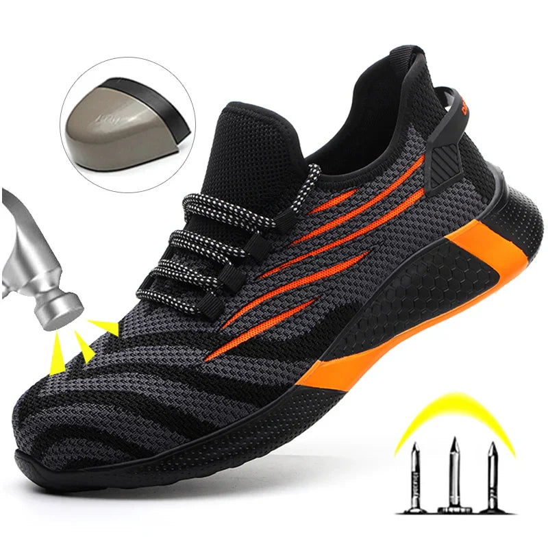 Men’s Lightweight Safety Shoes – Sporty Steel Toe Work Sneakers