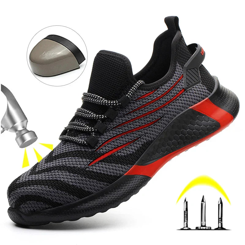 Men’s Lightweight Safety Shoes – Sporty Steel Toe Work Sneakers