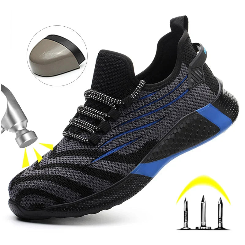 Men’s Lightweight Safety Shoes – Sporty Steel Toe Work Sneakers