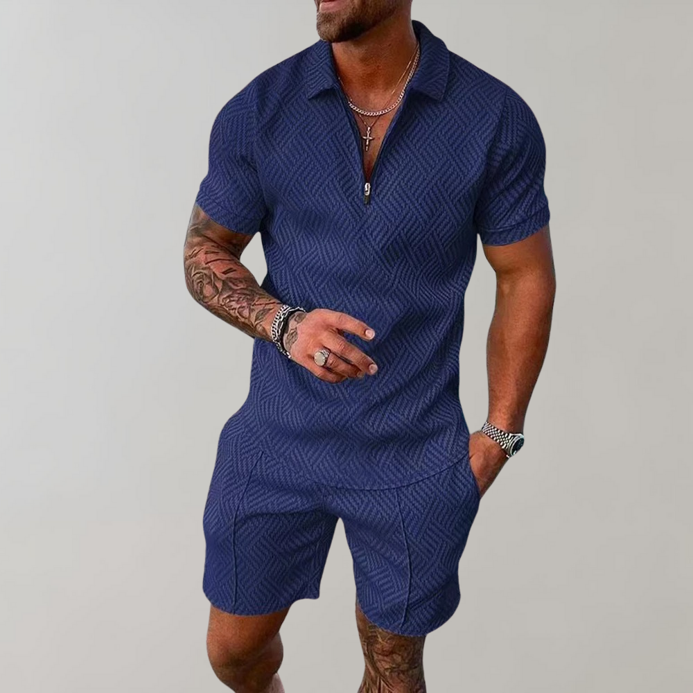 Hugo - Set For Men - Two Piece Zip Polo & Shorts