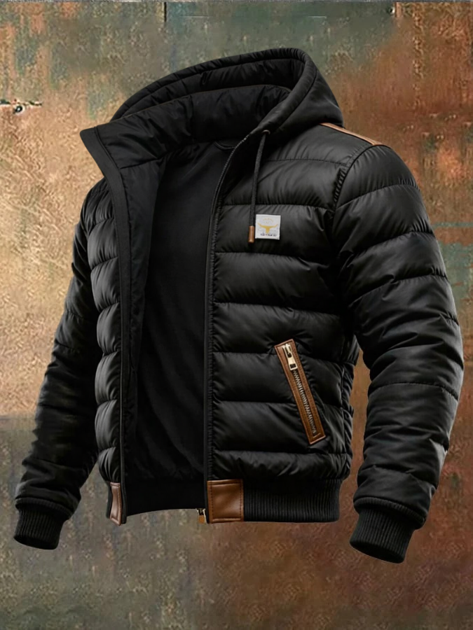 Jason | Black Lined Vintage Puffer Jacket