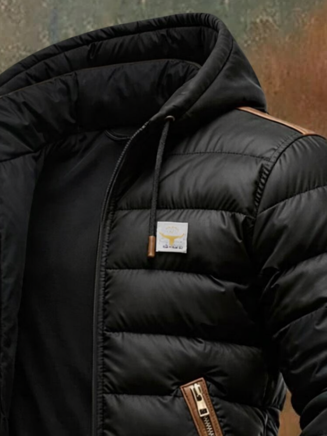 Jason | Black Lined Vintage Puffer Jacket