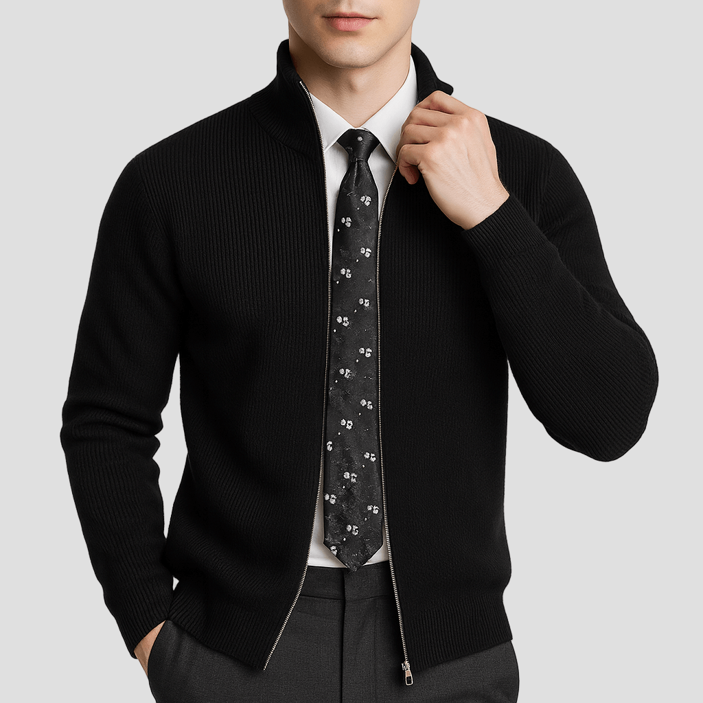 Mason Cozy Knitted Zip Sweater – Men’s Soft Full-Zip Knit