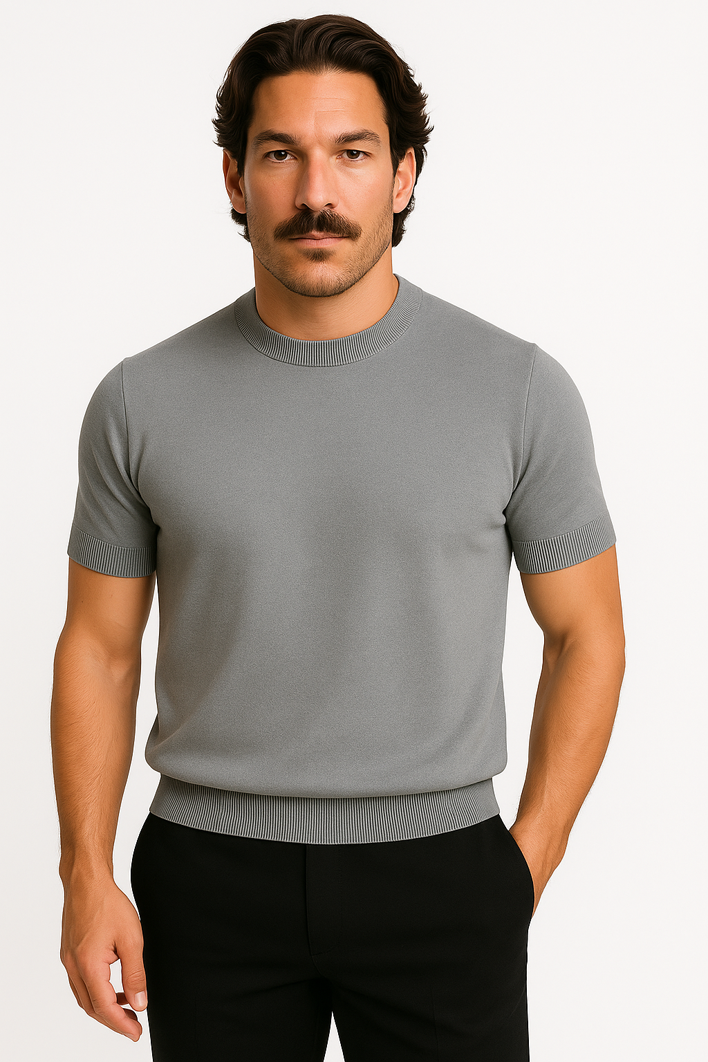 Men’s Cashmere Knit Polo Shirt – Soft Luxury Sweater Top for Smart Casual Wear