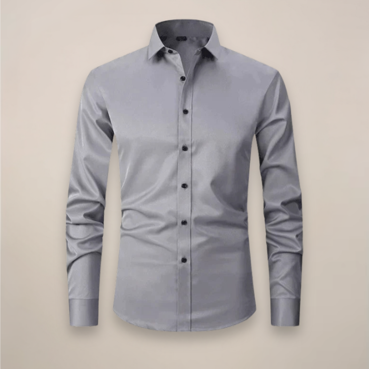 Men’s Long-Sleeved Shirt – Classic Structured Fit with Wrinkle-Free Finish