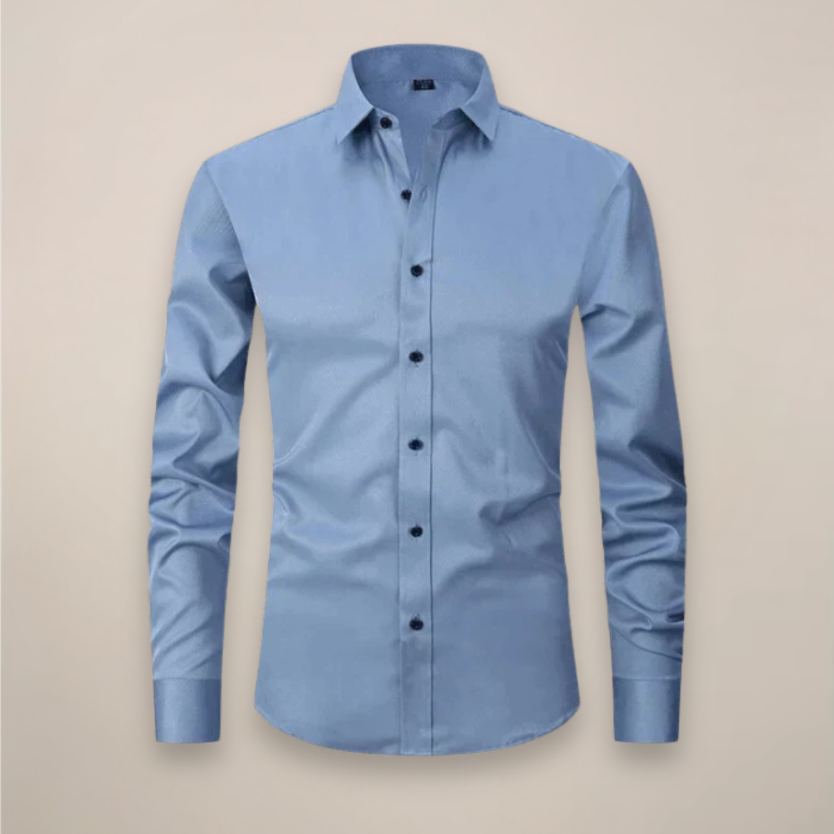 Men’s Long-Sleeved Shirt – Classic Structured Fit with Wrinkle-Free Finish