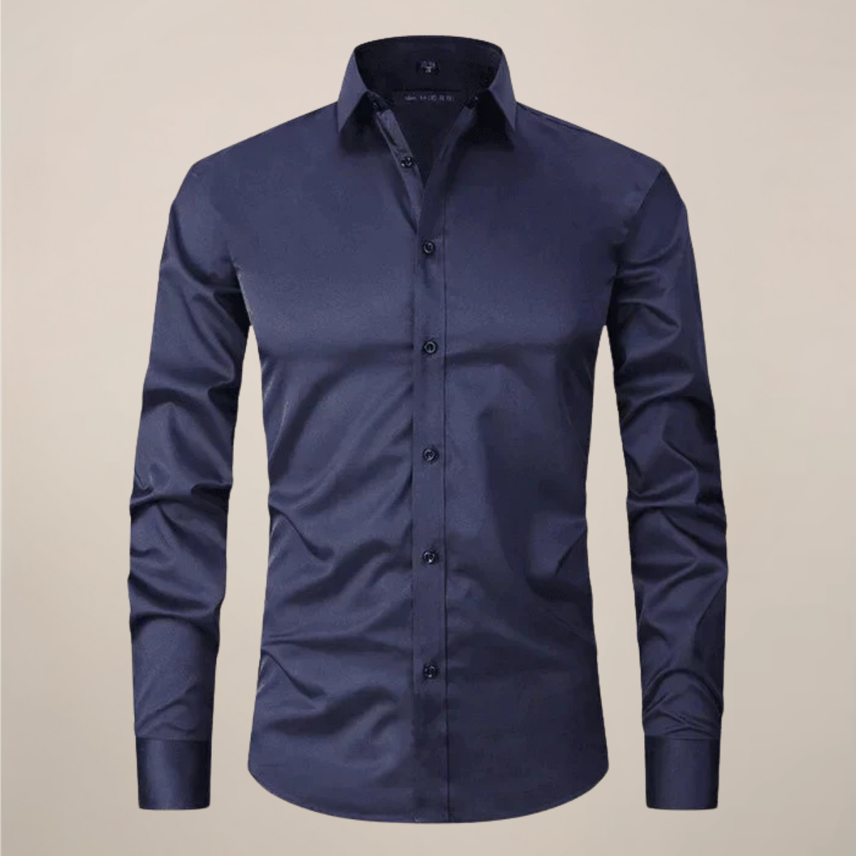 Men’s Long-Sleeved Shirt – Classic Structured Fit with Wrinkle-Free Finish