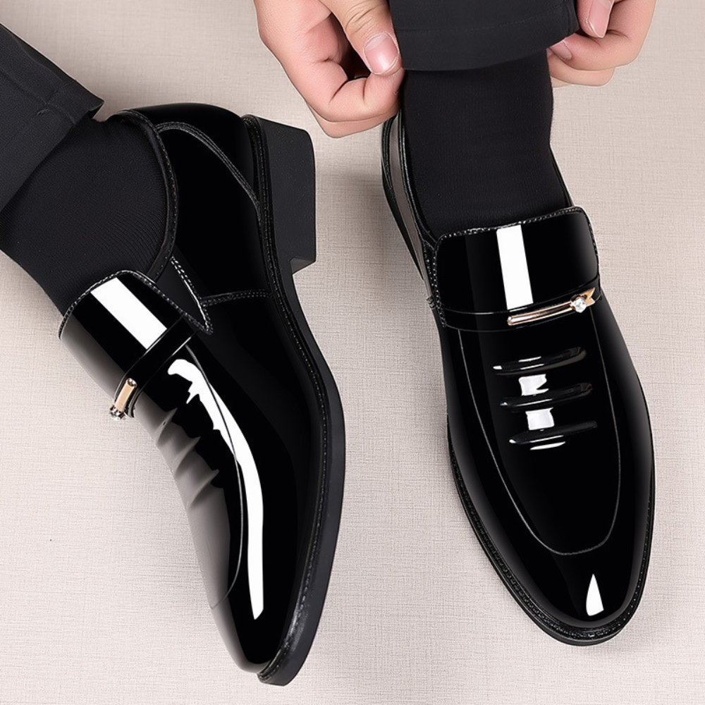 Men’s Slip-On Dress Shoes – Glossy Formal Foot Wear