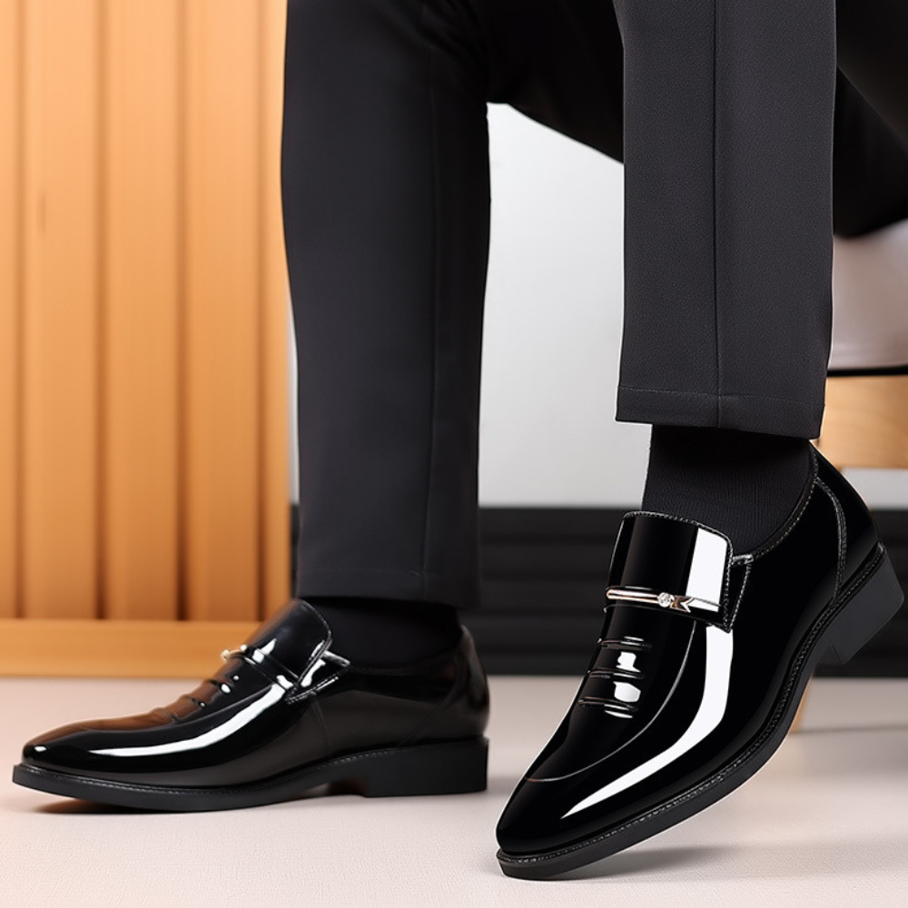 Men’s Slip-On Dress Shoes – Glossy Formal Foot Wear