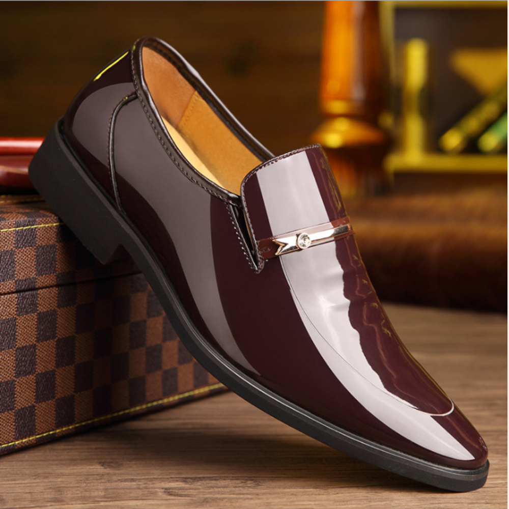 Men’s Slip-On Dress Shoes – Glossy Formal Foot Wear