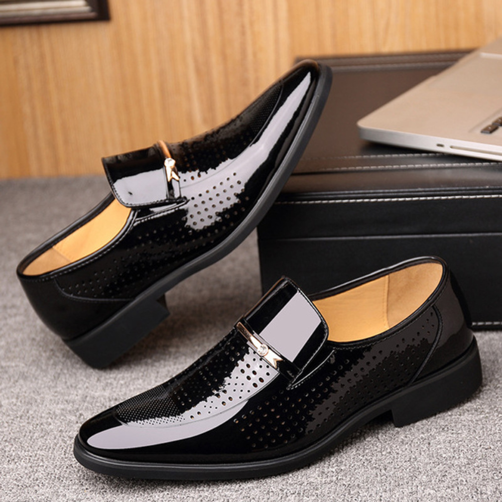 Men’s Slip-On Dress Shoes – Glossy Formal Foot Wear