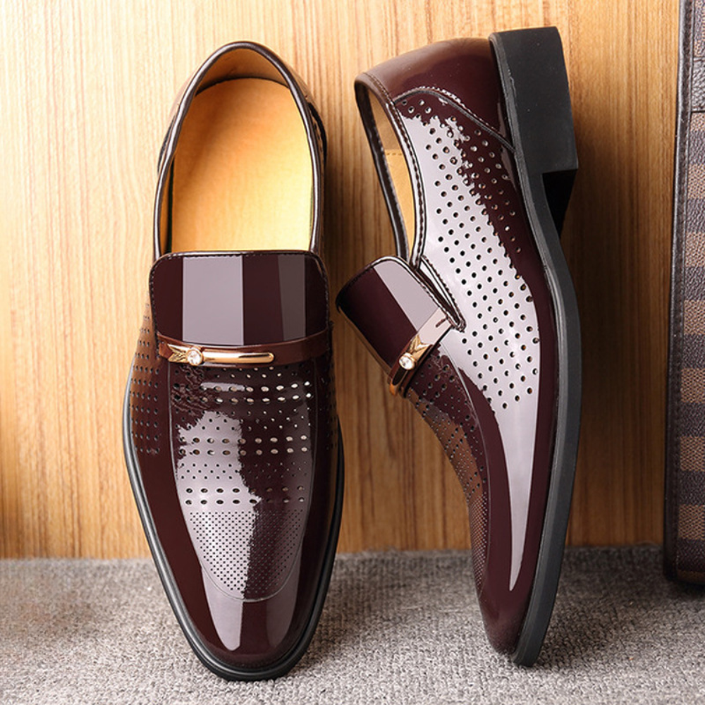 Men’s Slip-On Dress Shoes – Glossy Formal Foot Wear