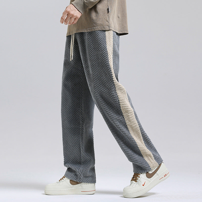 Men’s Wide-Leg Stripe Pants – Loose Fit Trousers