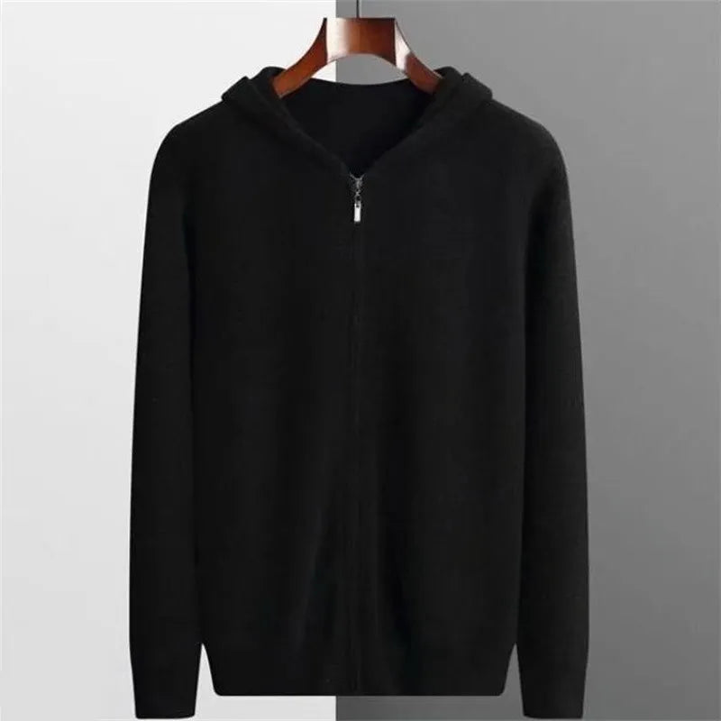 Men Luxe Cashmere Zippered Hoodie