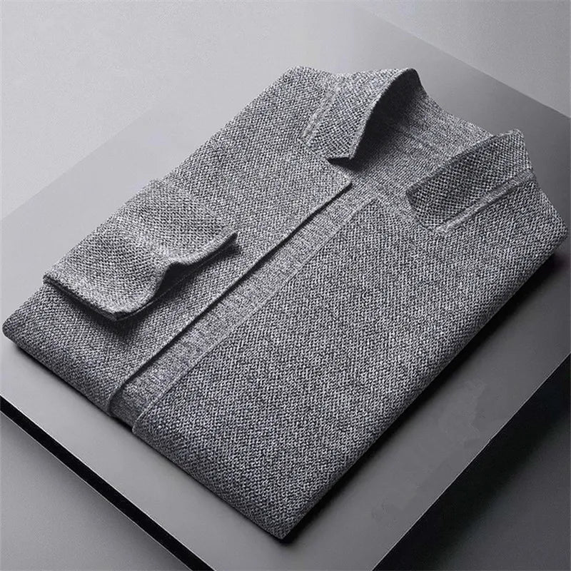 Grigio - Knitted Premium Wool Button Cardigan