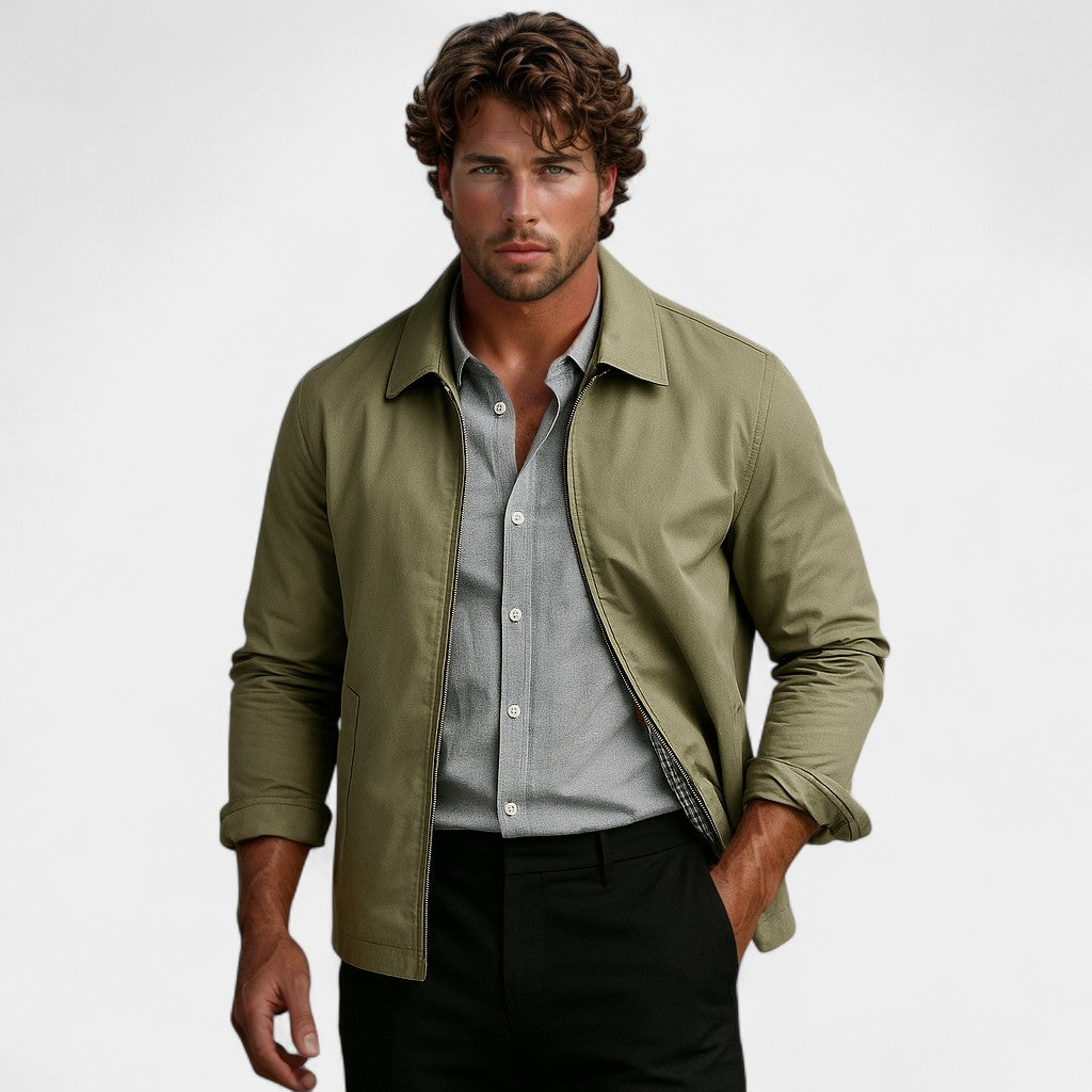 Riche Men’s Nylon Jacket – Lightweight Minimalist Windbreaker