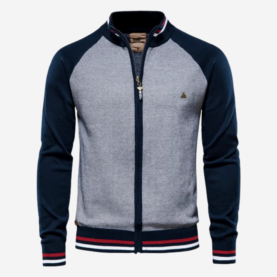 Tom Adams Striped Zipper Cardigan – Men’s Knit Sweater Jacket