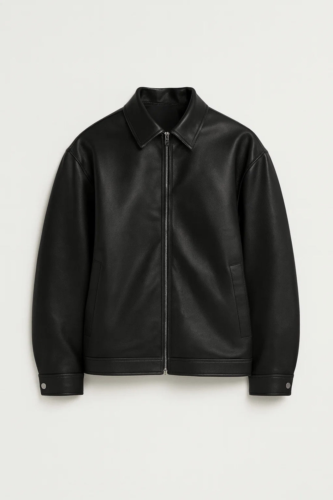 Men’s Classic Leather Jacket – Clean Structured Design
