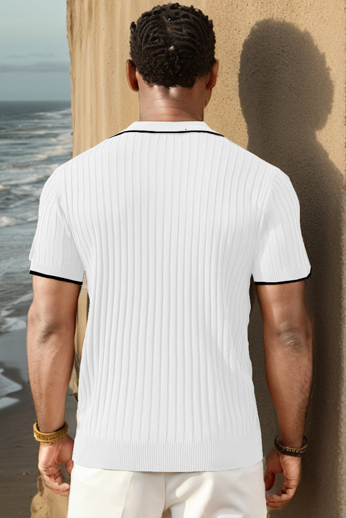 Aule Rib Knit Polo Shirt
